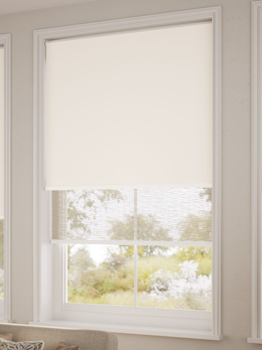 A window with double blinds