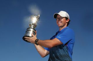 Rory McIlroy holds the Australian Open trophy