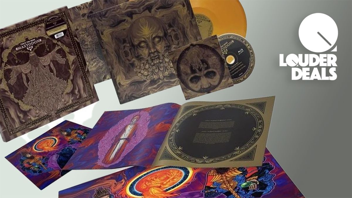 An image showing the full open pack of Mastodon&#039;s Crack The Skye 15th anniversary edition on a white and grey background.