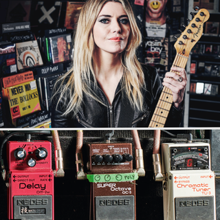 Blood Red Shoes Laura Mary Carter and her Boss pedals