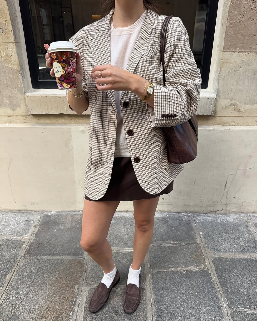 woman wearing brown loafer trend