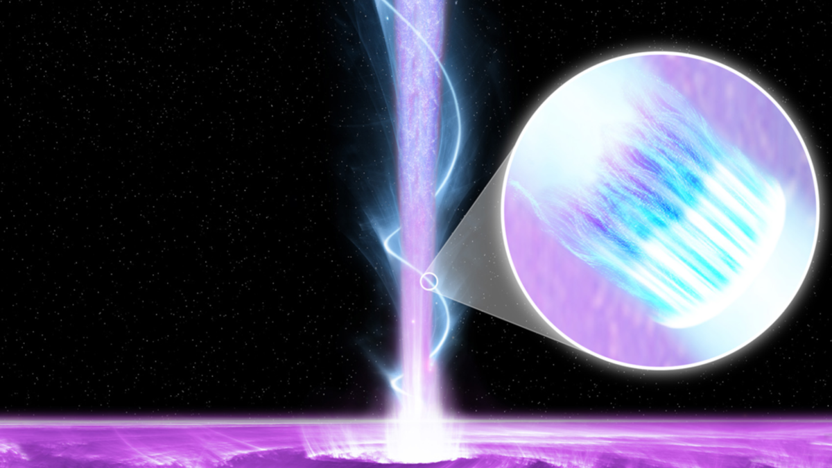 Un agujero negro supermasivo arroja un chorro de alta energía hacia la Tierra