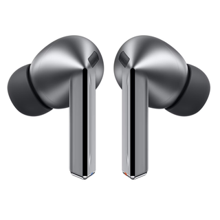 Samsung Galaxy Buds 3 Pro mot en vit bakgrund.