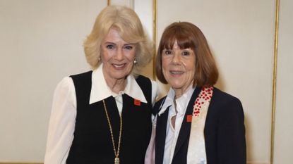 Queen Camilla and Gisele Pelicot during their meeting at Clarence House in February 2026