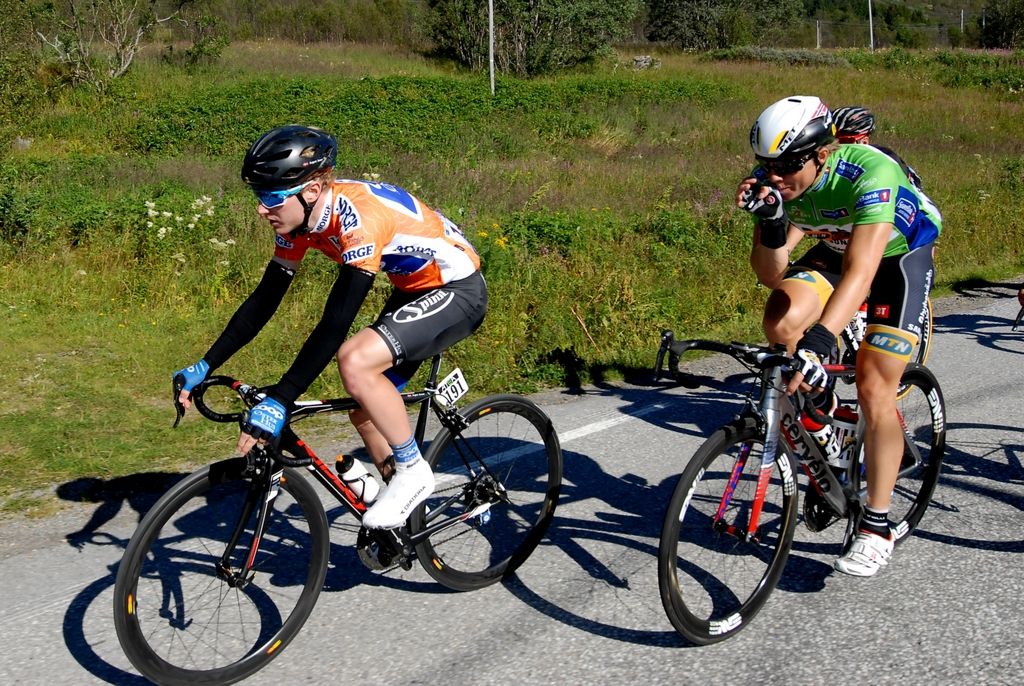 August Jensen with Edvald Boasson Hagen during the stage