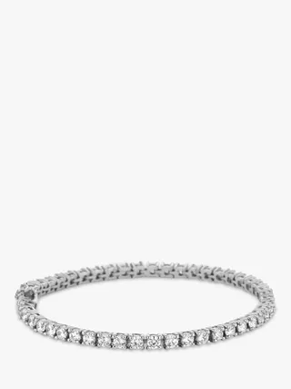 Simply Silver Cubic Zirconia Tennis Bracelet, Silver/clear