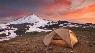 A tent in the mountains