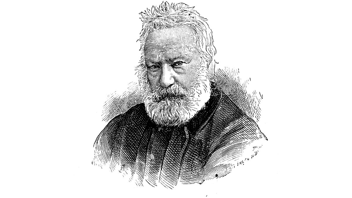 Portrait of famous authors from the past: Victor Hugo