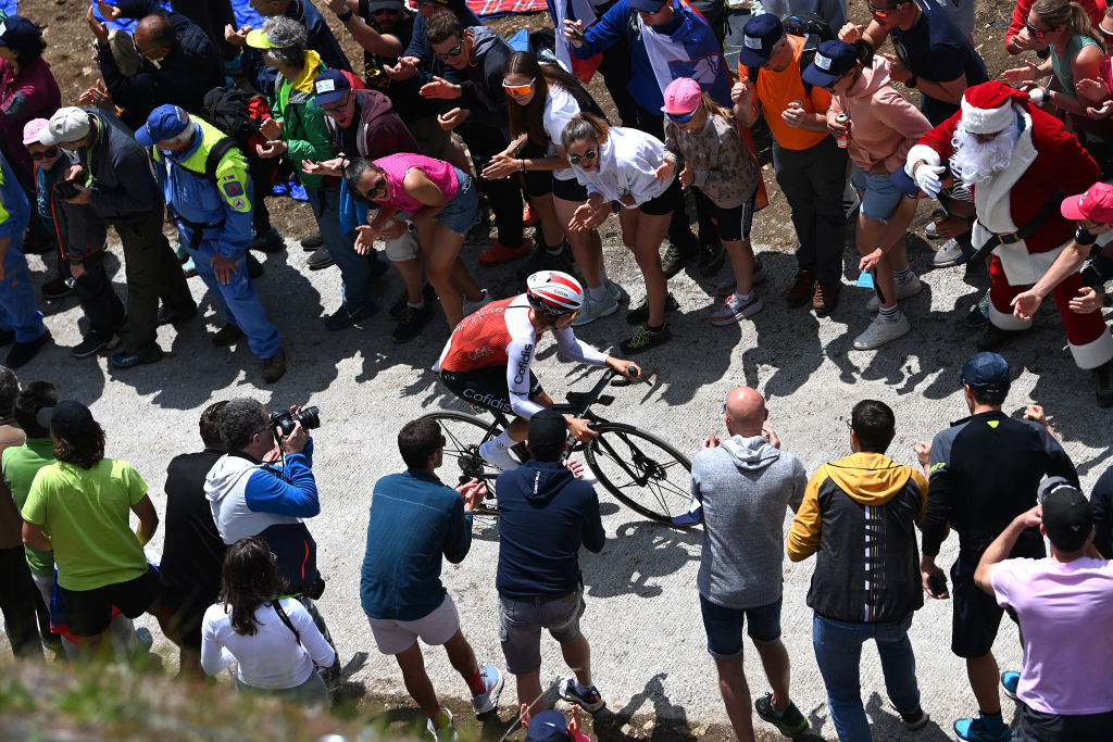 Fans watch stage 20 of the 2023 Giro d'italia
