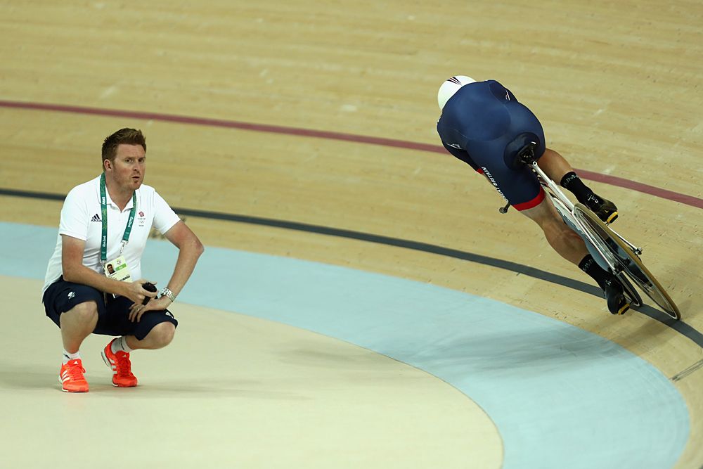 Mark Cavendish training at the Olympic velodrome
