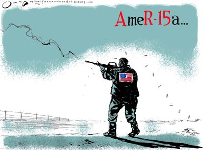 Political cartoon U.S. mass shootings gun violence
