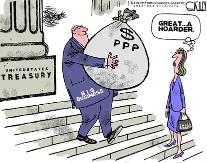 Editorial Cartoon U.S. PPP small big business