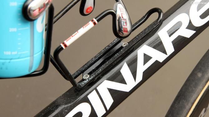 The grip tape applied to the bottle cages was so effective that it actually shaved off little bits of plastic from the bottles