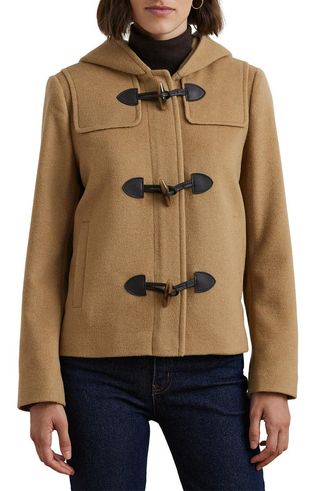 Toggle Front Wool Blend Jacket