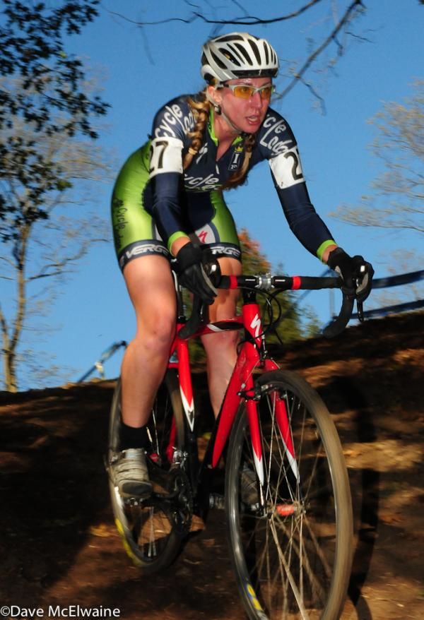 Byrna Blanchard (Cycle Lodge) riding in the top ten mid-race