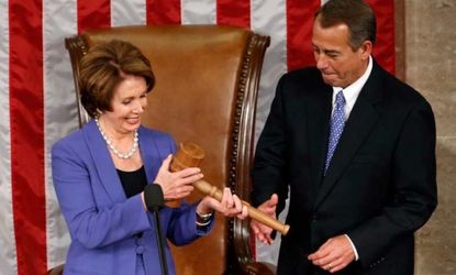 House Minority Leader Nancy Pelosi (D) and House Speaker John Boehner (R)