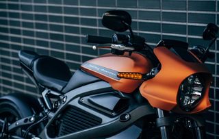 Harley Davidson LIVEWIRE electric motorcycle up close
