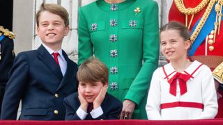 Prince George of Wales, Prince Louis of Wales, Princess Charlotte of Wales on the Buckingham Palace balcony