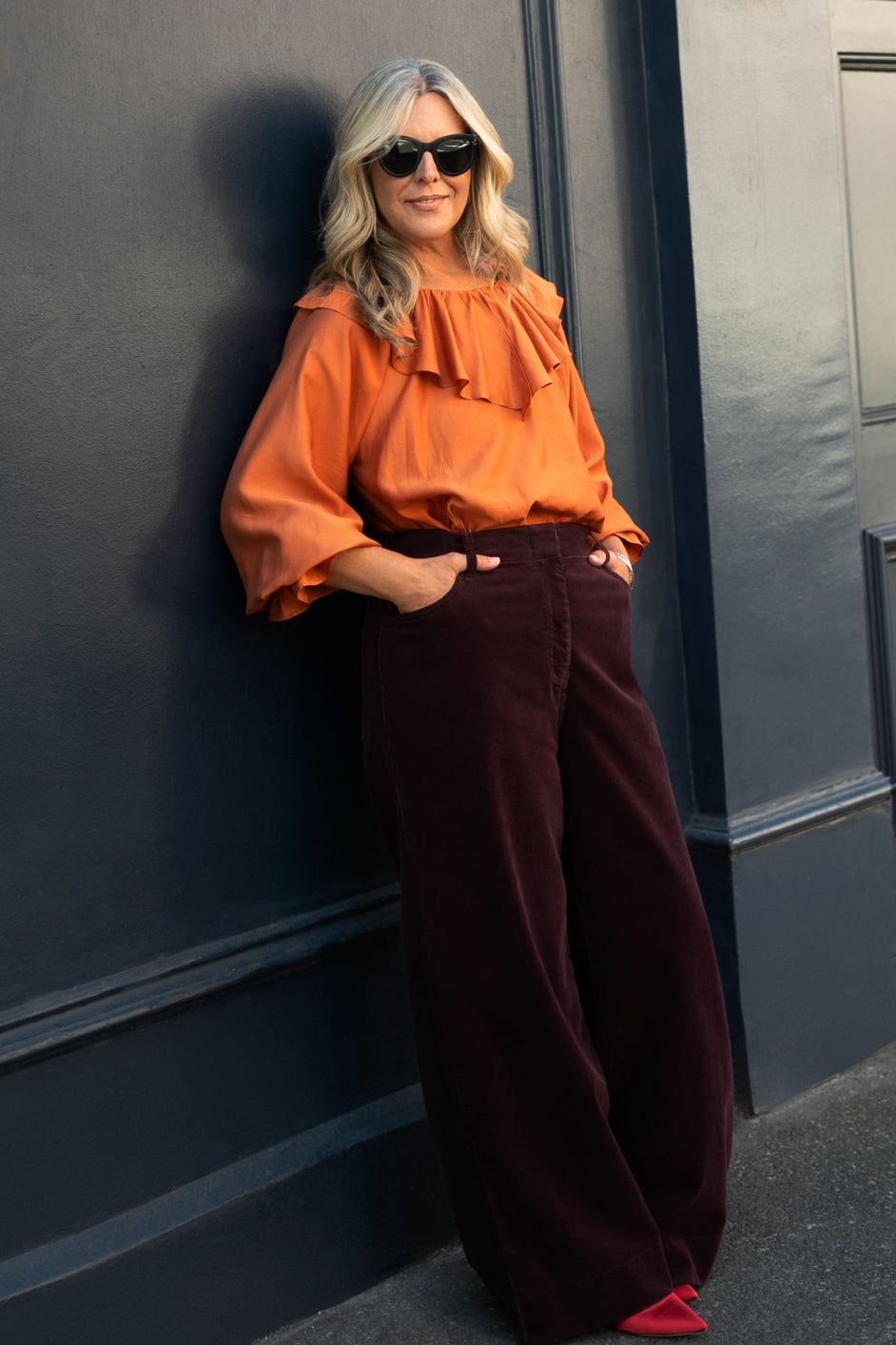 Erica Davies X Wyse Cord Trouser - Plum