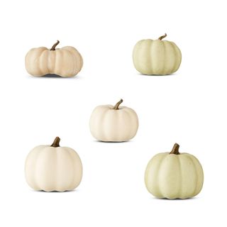 5 faux cream pumpkins