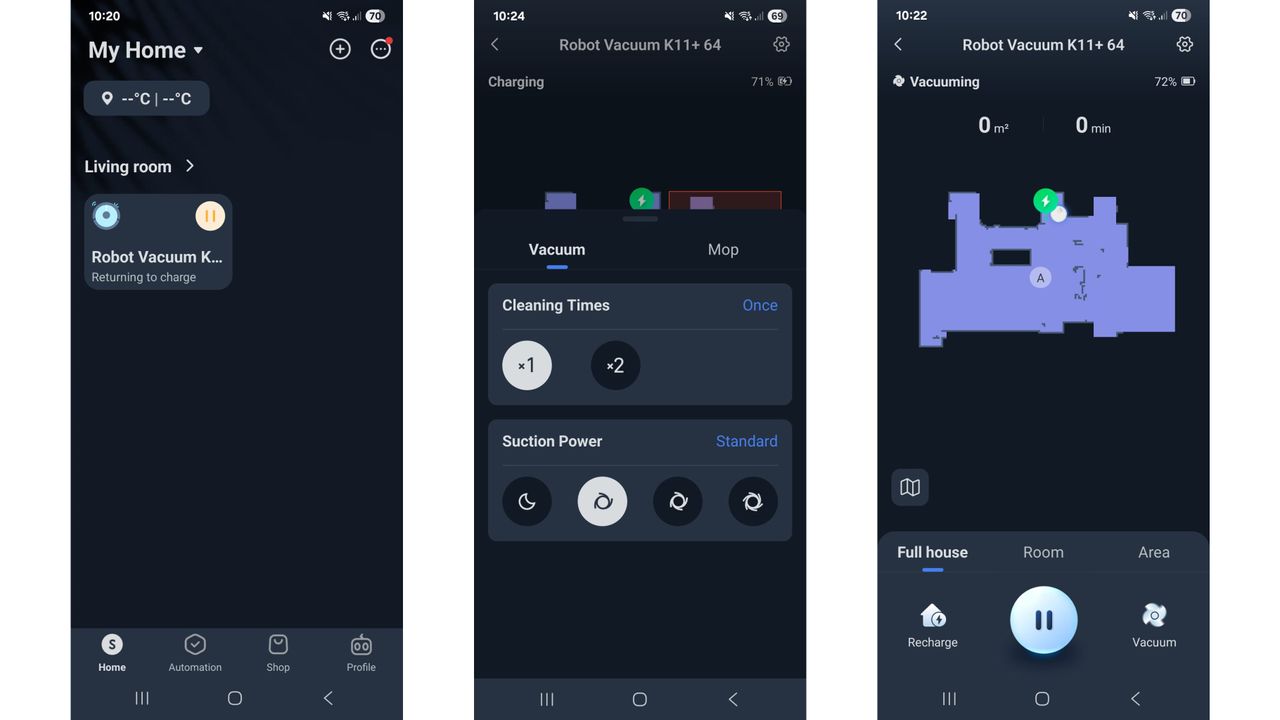 Screenshots from the SwitchBot app