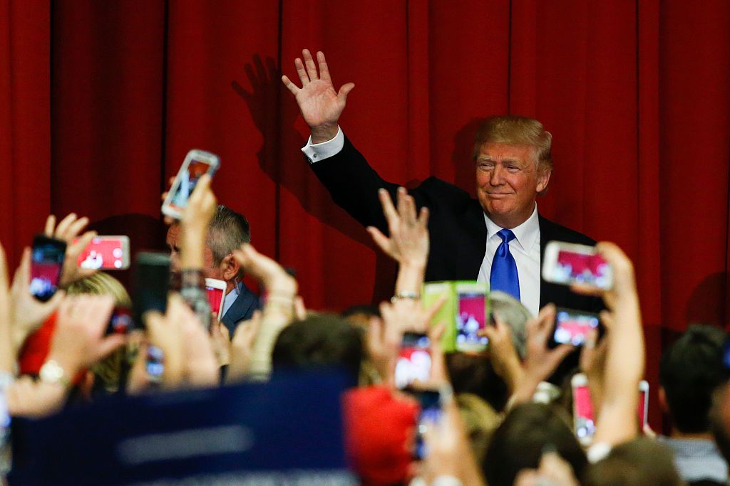 President Trump with supporters.