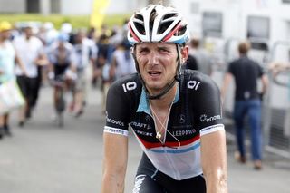 Frank Schleck not looking so happy with stage 14's outcome