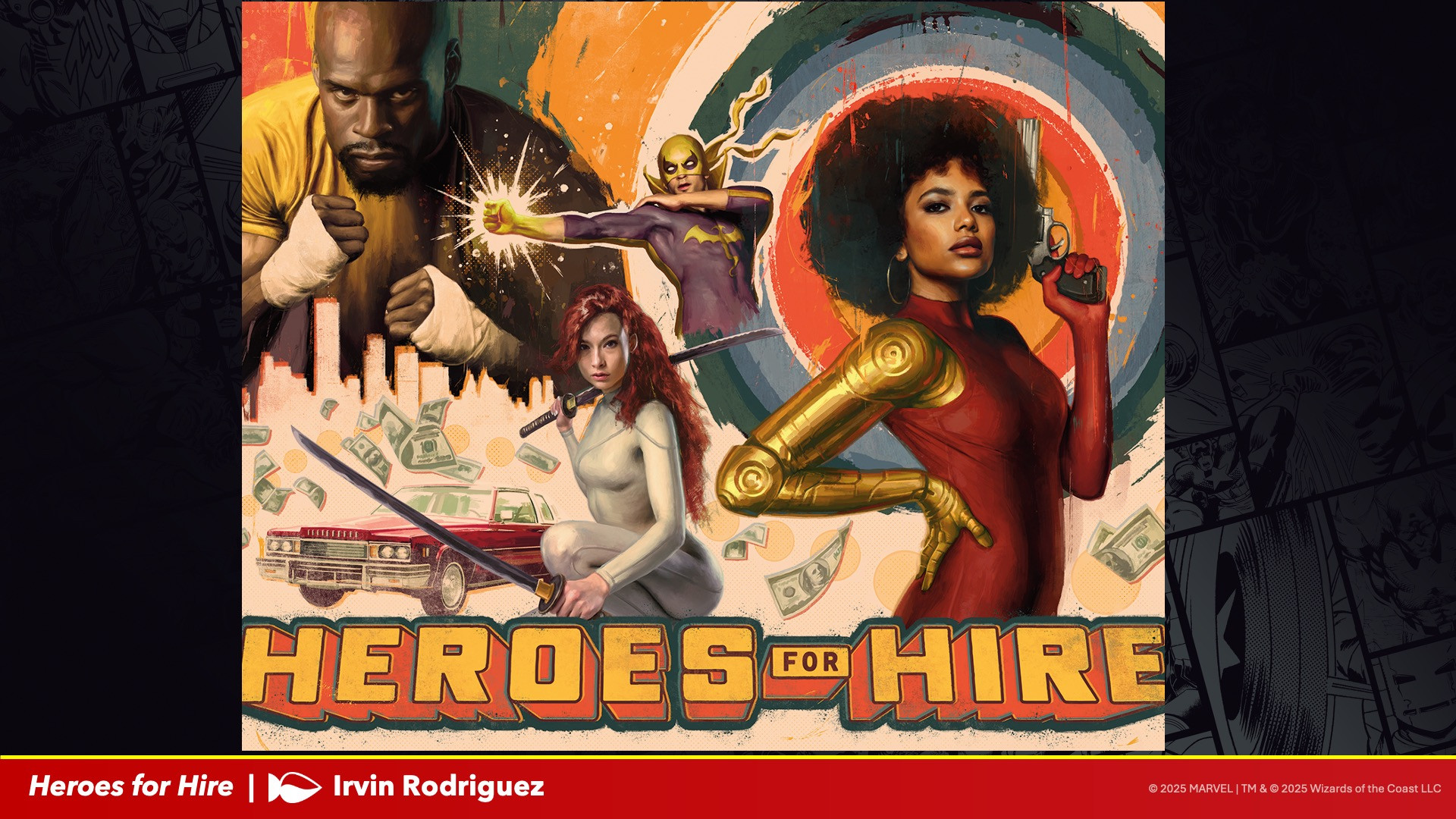 MTG Marvel Super Heroes artwork featuring the Heroes for Hire