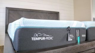 A side view of a split king Tempur-Pedic Tempur-Adapt Mattress