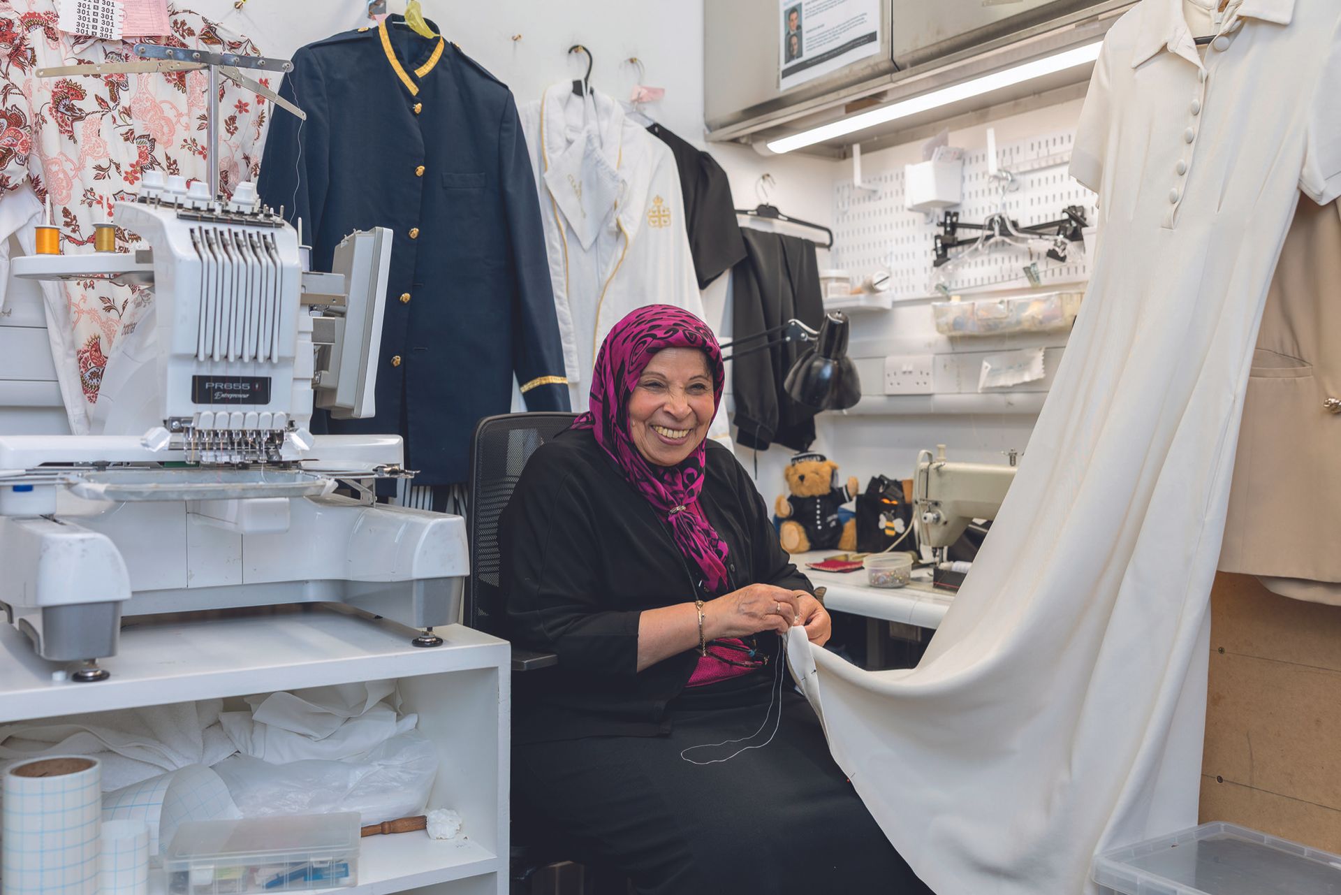 Afkar Ismail (aka Fifi), seamstress, photographed at Claridges Hotel, London