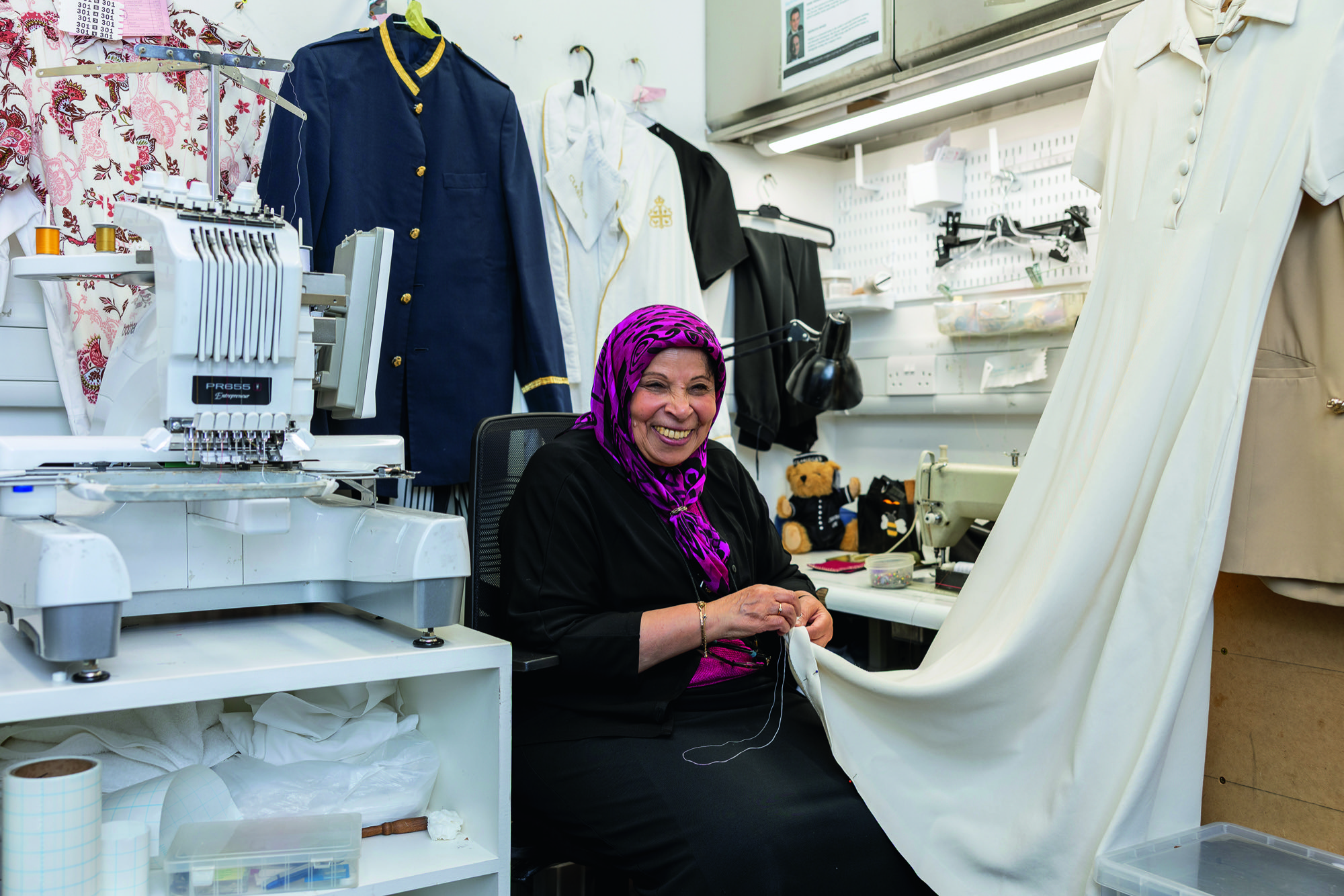 Afkar Ismail (aka Fifi), seamstress, photographed at Claridges Hotel, London