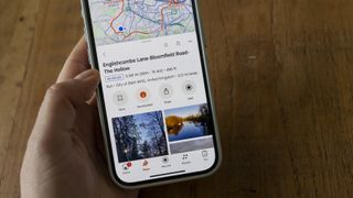 The Strava app on an iPhone 15 Pro