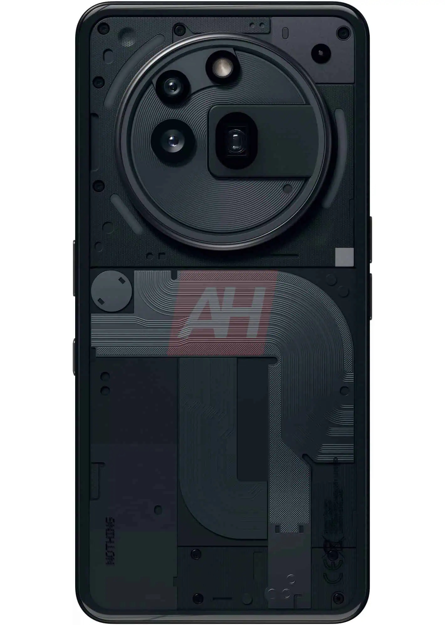 The rear panel of the Nothing Phone 3a Pro