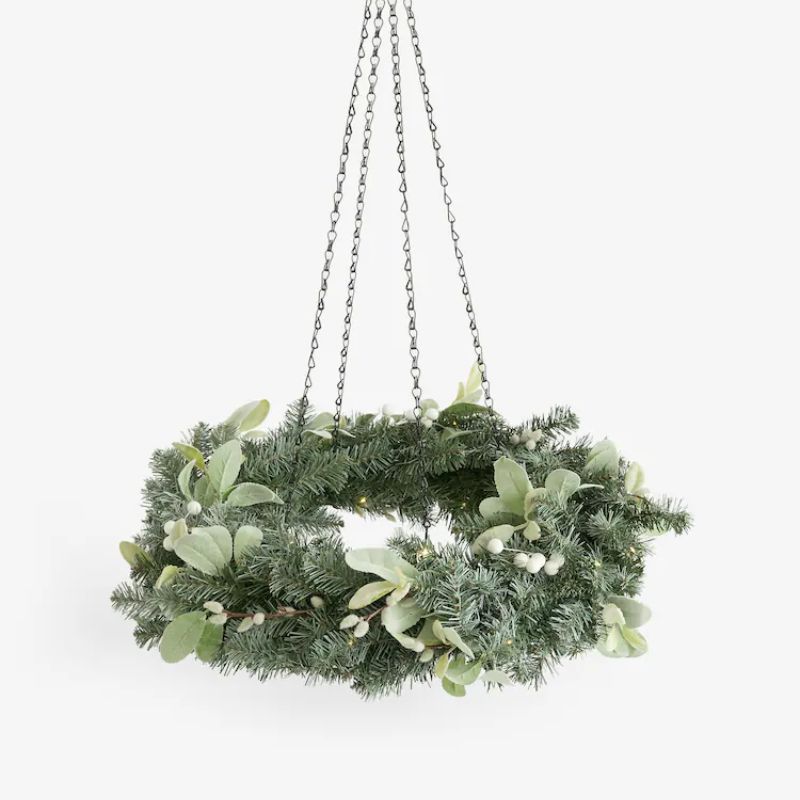 vertical hanging Christmas wreath
