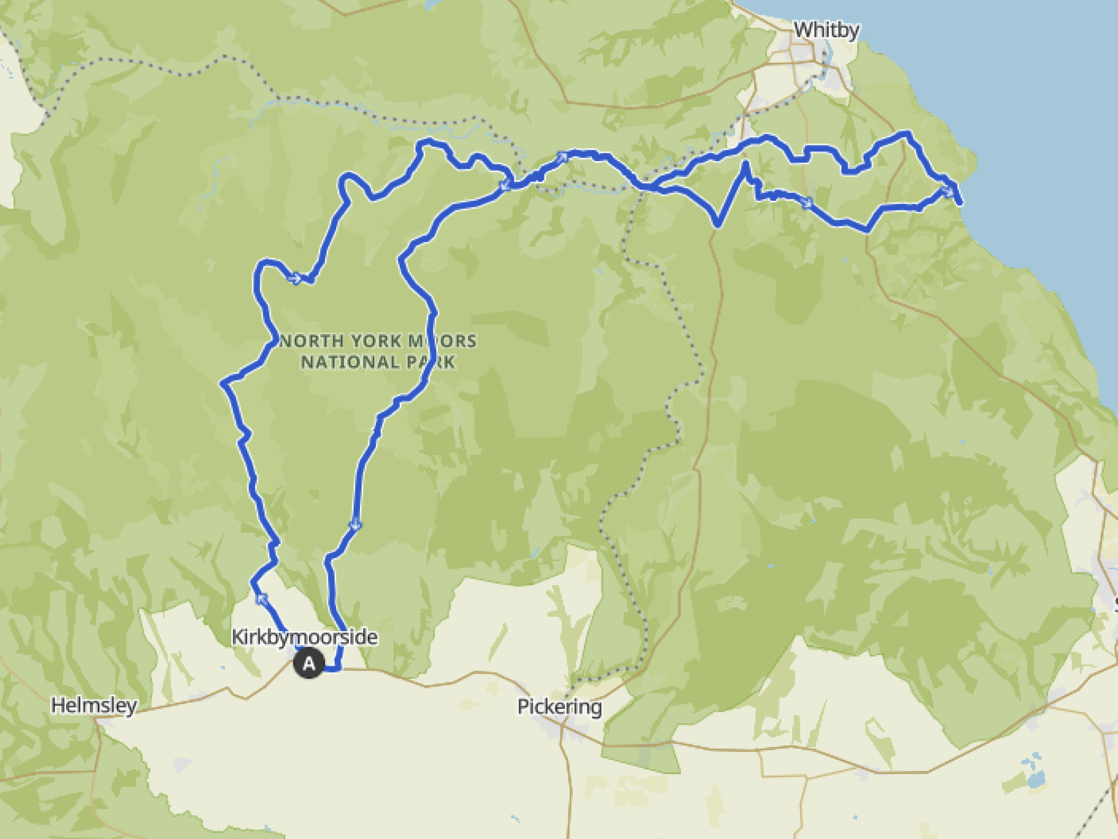 North York Moors route map
