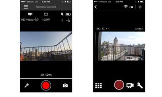 The Garmin mobile app (left) bears close resemblance to GoPro's app (right).