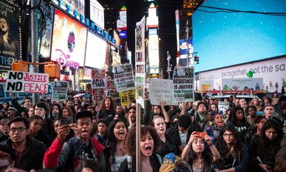 Protesters in Times Square