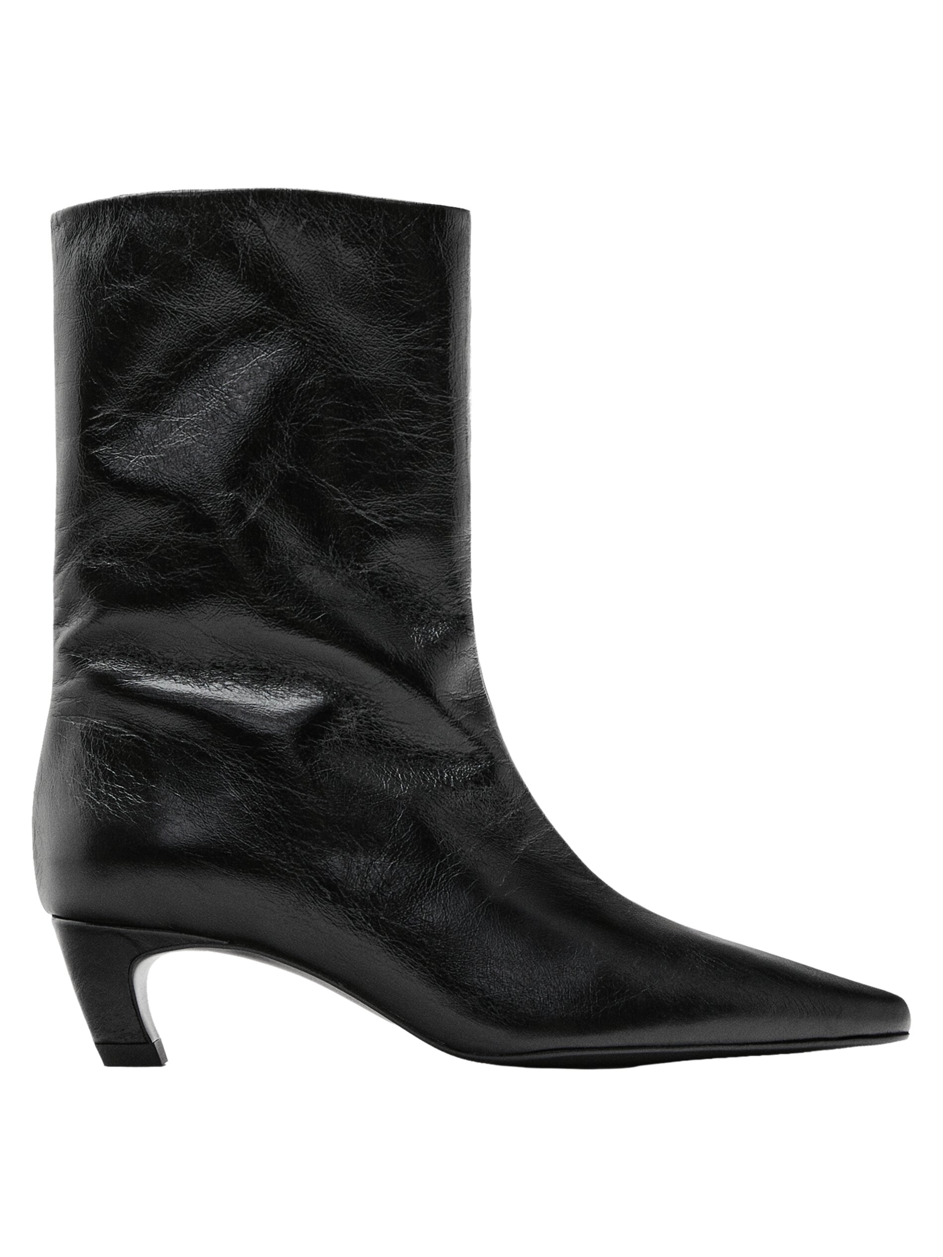 Leather High Heel Ankle Boots