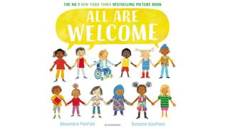 Image of a book with illustrated children joining hands on the cover for best books for toddlers