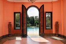 Come on in, the water’s lovely: the pool house at Kelevedon Hall. ©Country Life / Simon Buck