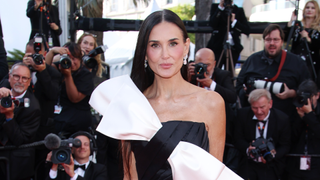 Demi Moore attends the Red Carpet of the closing ceremony at the 77th annual Cannes Film Festival at Palais des Festivals on May 25, 2024 in Cannes, France