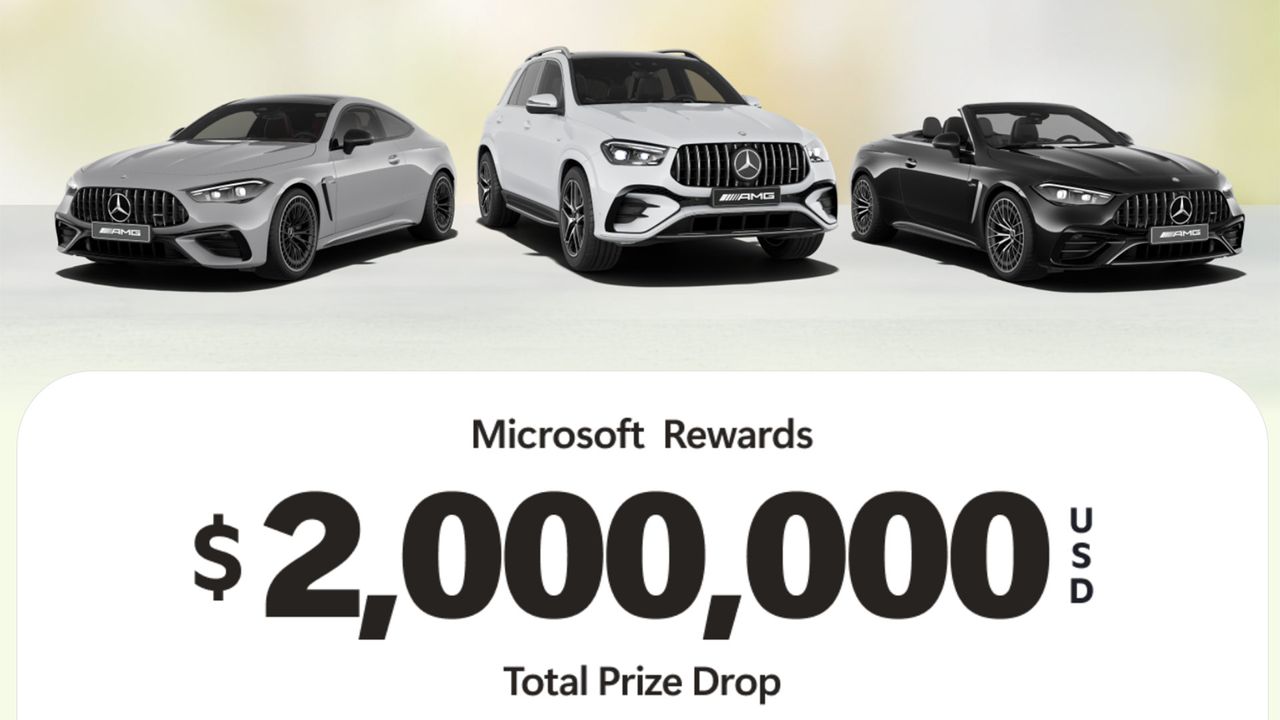 Microsoft offers $2 million sweepstake for Edge users, but no one noticed for a month — $1 million cash, Mercedes-Benz cars among prizes in desperate push for users