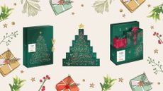 The three new Yankee Candle Advent Calendars on a festive background