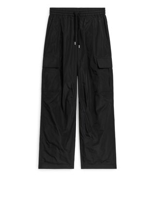 Taffeta Cargo Trousers - Black - Arket Gb