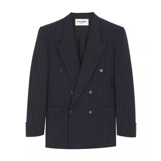 Saint Laurent, Oversized Blazer In Striped Wool Flannel