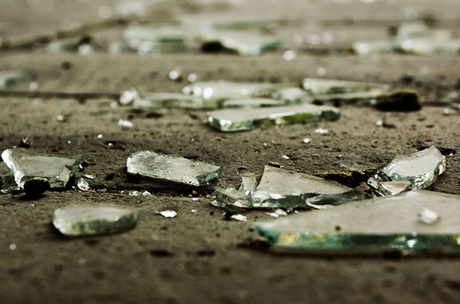 broken glass decanter