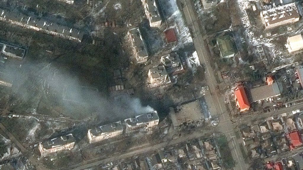 Satellite images show fires and rubble in Mariupol after devastating Russian att..