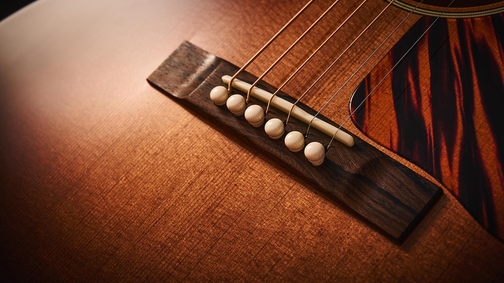 Bourgeois Slope D Standard T/S: Inspired by the J-45, this Touchstone series acoustic has. a beautiful high-gloss finish with a tiger-stripe pickguard