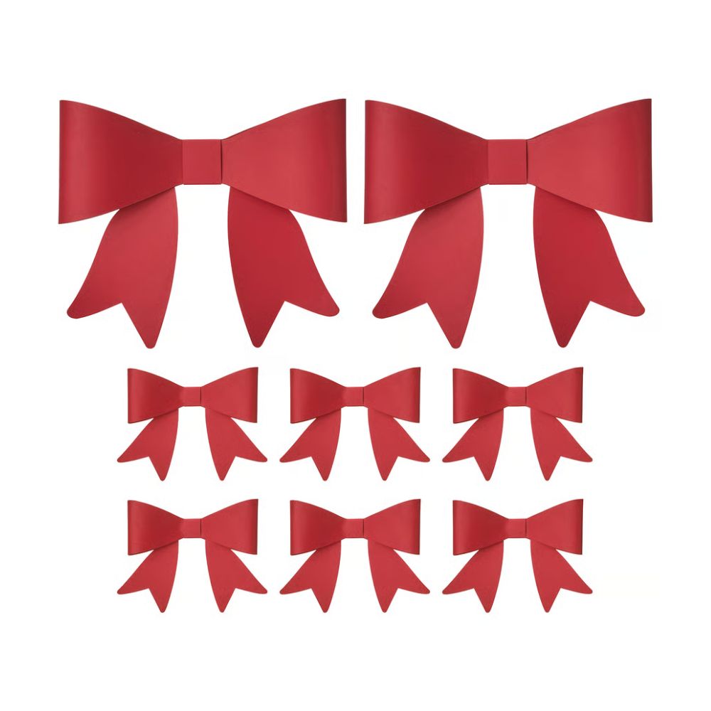 VINTERFINT Bow Tree Ornament Set of 8, Red