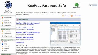 Website screenshot for KeePass